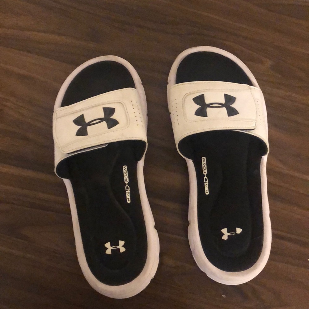 UA slides -(say youth boys 6)  would fit woman size 7/7.5
